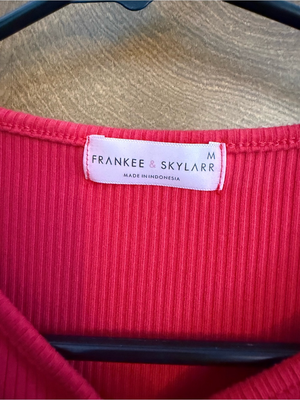 Button-Front Red Ribbed Tank - Picture 3 of 3